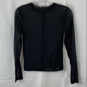 Zara Black Sheer Long Sleeve Top